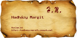 Hadházy Margit névjegykártya